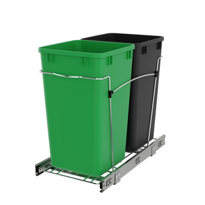 Rev-A-Shelf Double Pullout Trash Can 35 qt. for Kitchen