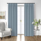 Shay Solid Cornflower Cotton Pinch Pleat Drapery Panel Set of 2
