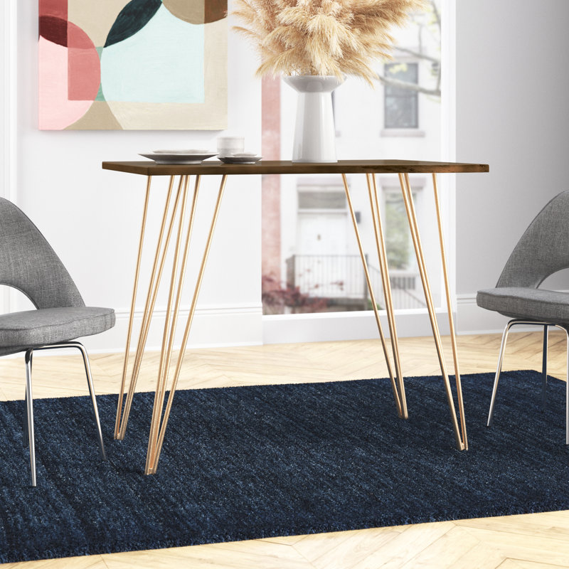 Table moderne à hauteur de comptoir en bois d'acacia de 42 po Modern Edge, Doré, Hauteur de comptoir (36 po), Orme