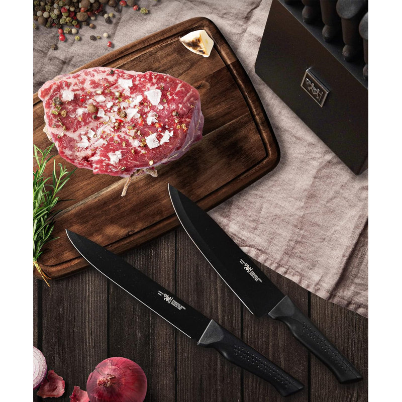 AIRPJ 14 Piece Stainless Steel Knife Block Set