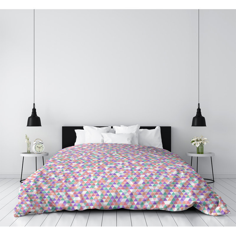 Housse de couette Katelyn Elizabeth, Housse de couette pour très grand lit, Mauve/orange, Polyester brossé