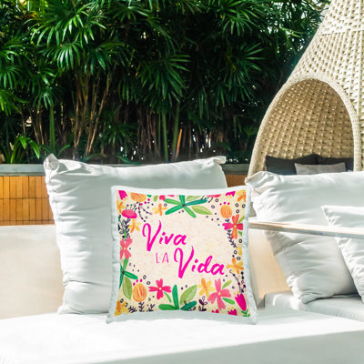 Coussin d'extérieur imprimé Viva la Vida Flores Tropicales par Josefina