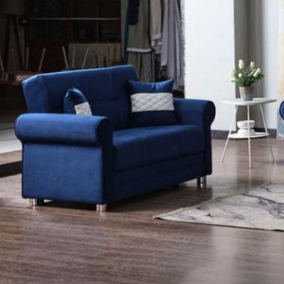 Collection Blue Bed With Storage Feature - Versatile For Living Room, Crafted Microfiber Function Home, Quality Materials