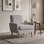 Fauteuil d'appoint rembourré avec accoudoirs arrondis et pieds en bois-317260743