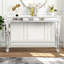 Console de vestibule avec miroir en bois rétro - Table fonctionnelle et élégante de forme ovale, construction solide, l 48 po x H 32,7 po x P 13,93 po
