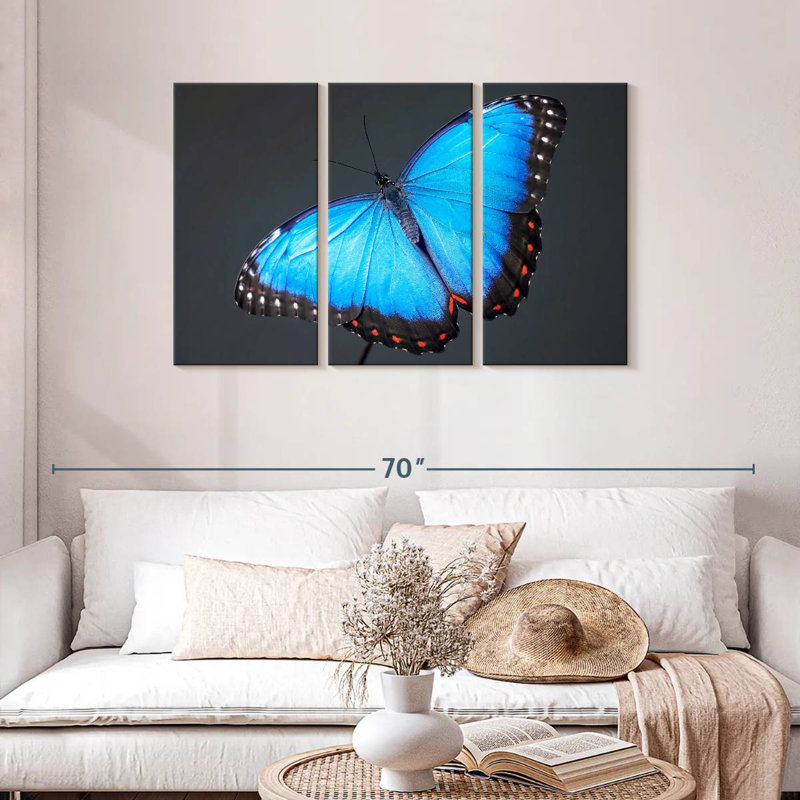 Brampt Blue Morpho Butterfly, 28" H x 45" W