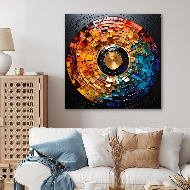 Colorful Vinyl Record Vinyl Mosaic II On Canvas Print - Music canvas print, Wrapped Canvas, 36" H x 36" W x 1.5" D