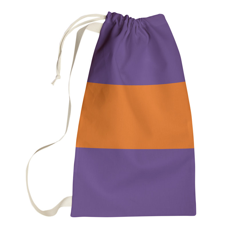 Fabric Laundry Bag with Handles, Medium (36" H x 28" W x 1.5" D), Pittsburgh Purple/Orange/Purple