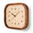 Brown Solid Wood Rounded Rectangle Silent Wall Clock