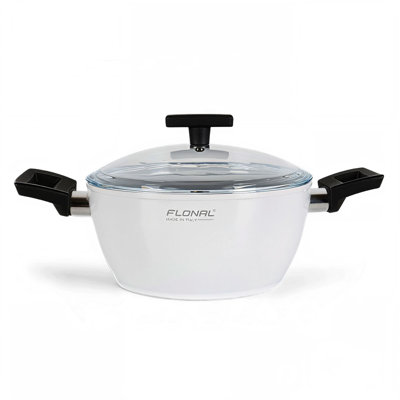 Casserole en céramique antiadhésive 9,5 po Onky White