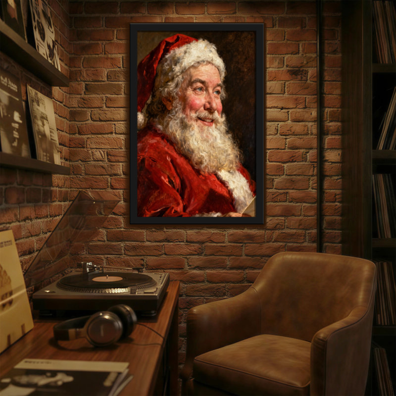 Noël, père Noël, art classique de Noël, H 24 po x l 16 po