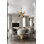 Modern 5-Light gold aluminum chandelier with glass shade