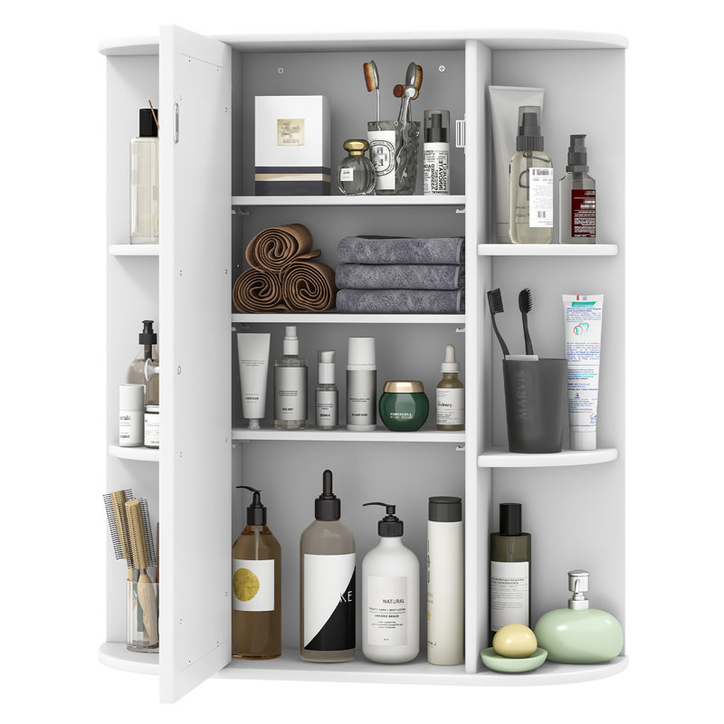 Darquan 23'' W 27.5'' H Surface Framed Medicine Cabinet Mirror 8 Adjustable
