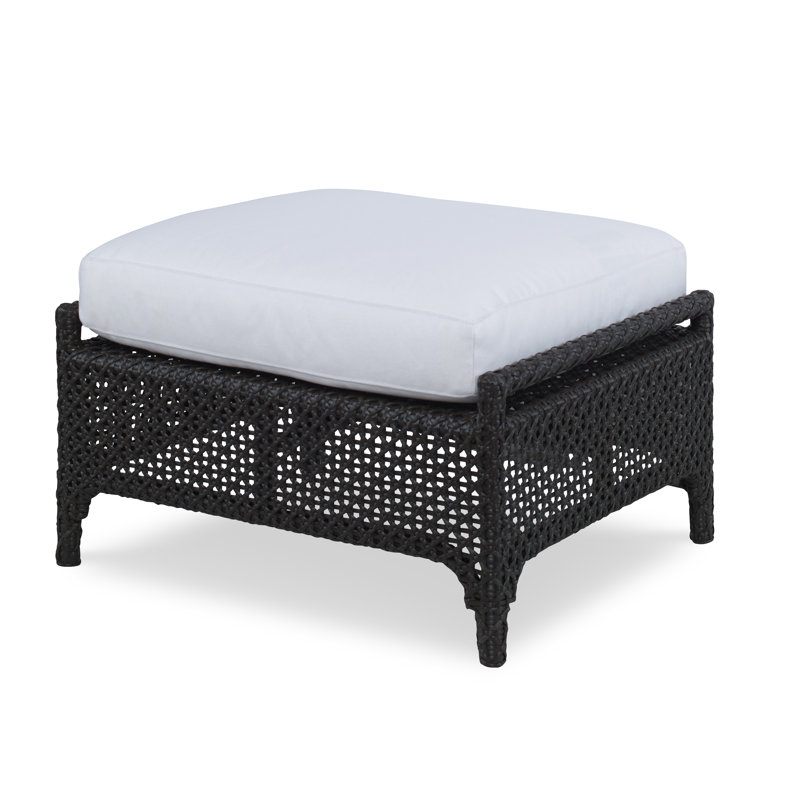 Tangier Outdoor Ottoman, Chalk White, Gray Polyester 71617L82