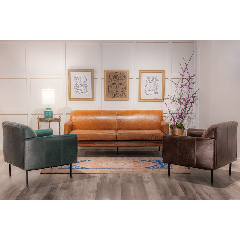 Mylashia Upholstered Armchair, Native Genuine Leather