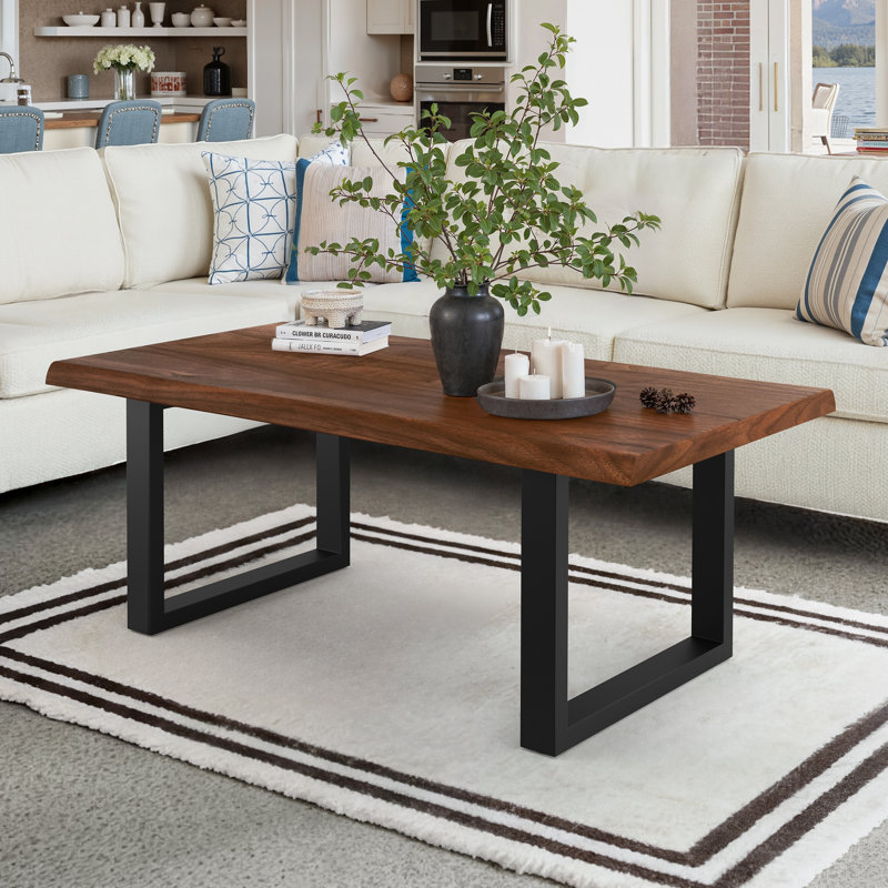 47" Modern Solid South American Walnut Wood Coffee Table