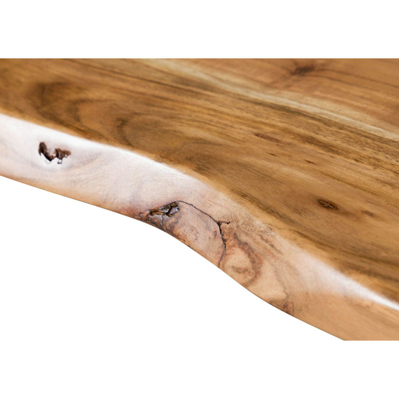 MELBOURNE Acacia Solid Wood Top Metal Base Dining Table