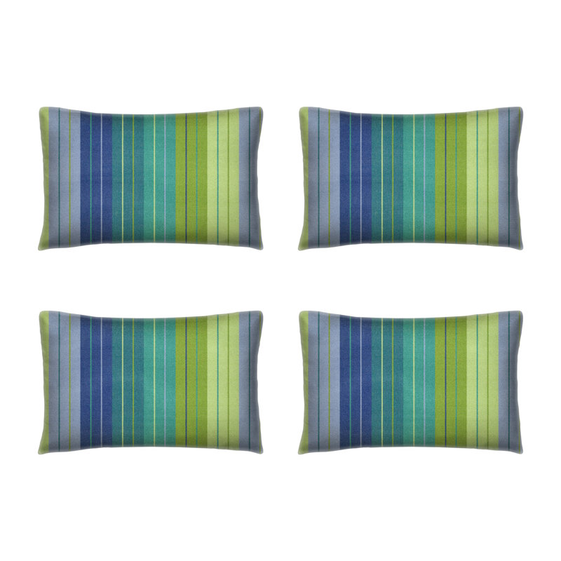 Ensemble de 4 coussins décoratifs Sunbrella, coussins décoratifs rectangulaires pour l'extérieur 12 po x 18 po