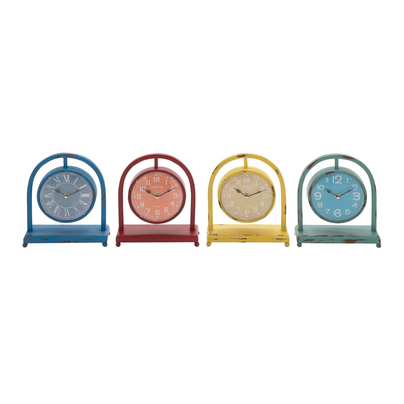 Eclectic Metal Tabletop Clock in