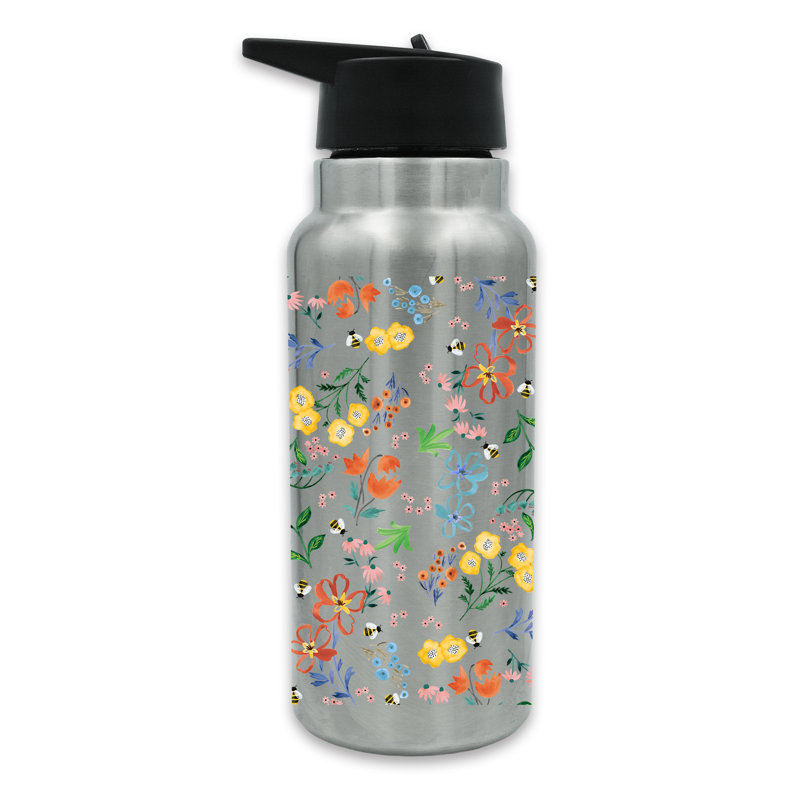 Motif floral et abeille de 32 oz. Gobelet