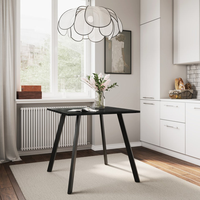 Solid Wood Dining Table, Black Wood