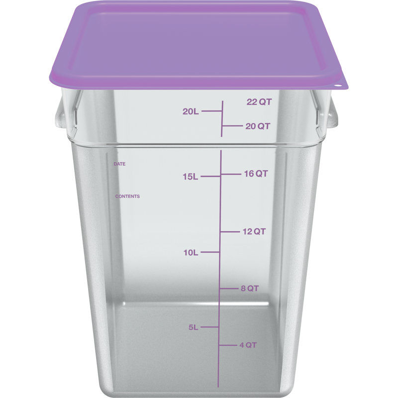 Couvercles carrés en plastique, Mauve