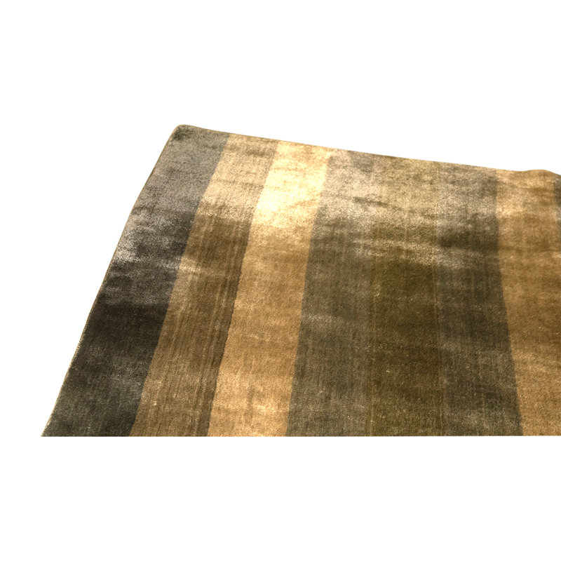 Hand Knotted Wool Striped Area Rug
