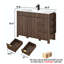 Meuble-lavabo cannelé de 122 cm avec lavabo et robinet-378116802