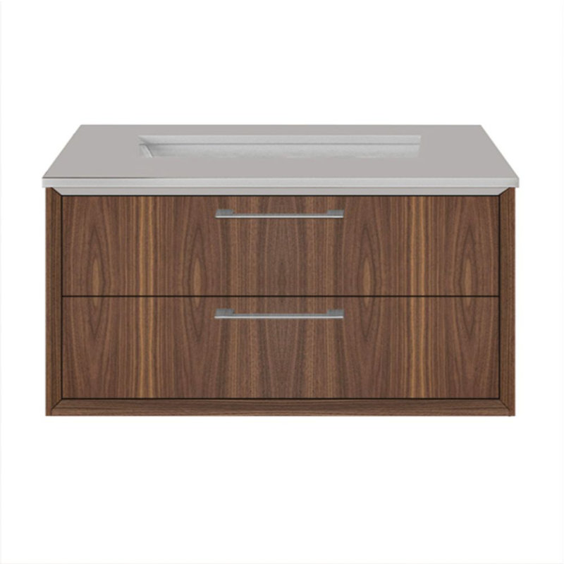 Gemelli 23.75'' W Single Bathroom Vanity Base, Natural Walnut