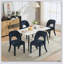 Chaises de salle à manger en chenille bleu foncé avec dossier creux, ensemble de 2 pour cuisines et restaurants modernes-1239627271