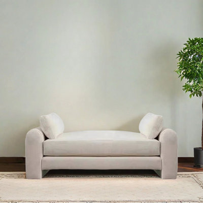 Banc crème avec garde-robe et repose-bras