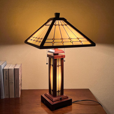 Lampe de table en cristal Tiffany Mission