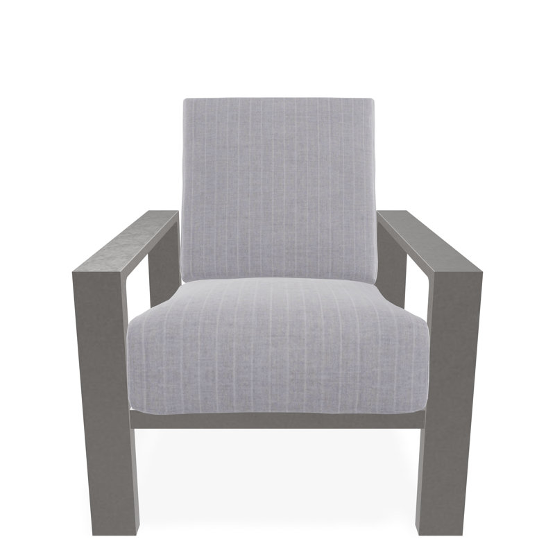 Larssen Outdoor Lounge Chair, Proven Denim, Warm Gray