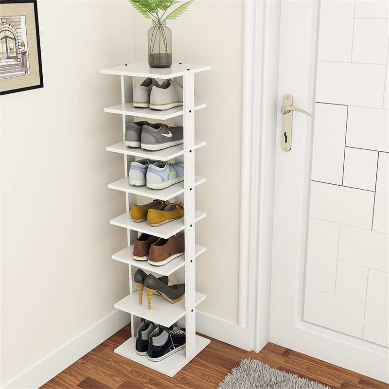 7 Pair Shoe Rack, White
