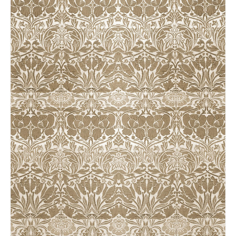 Élégant motif floral brun complexe, L 132 po x l 120 po