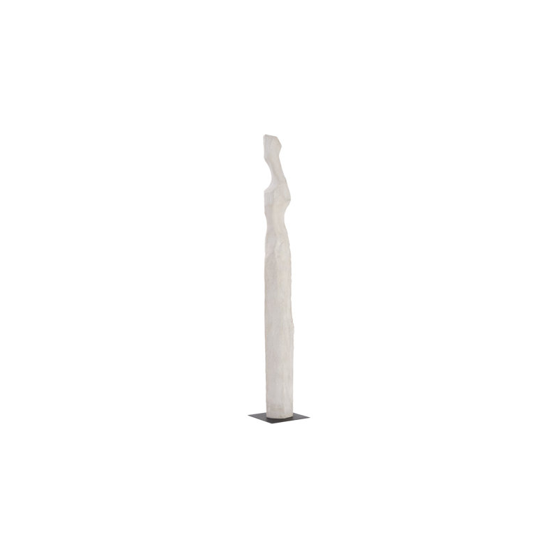 Statue de femme en fonte blanche, Blanc cassé