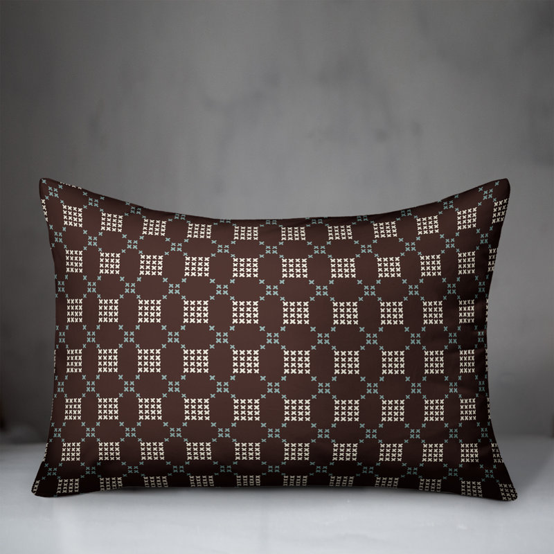 Coussin lombaire à point de croix, Brun
