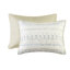 Édredon double / grand - Imprimé seersucker bleu doux et taupe, 2 taies décoratives, literie lavable et machine à jeter le diamant dans une machine à laver commerciale