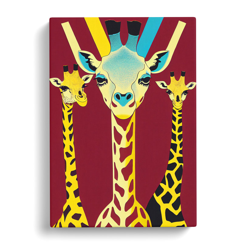 Three Giraffes - Wrapped Canvas, 50cm H x 35cm W x 3cm D