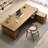 Light Walnut Color L-Shaped Solid Wood desks-106932431-106932432