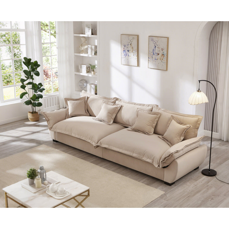 Canapé modulaire modulaire, canapé de style voilier avec rangement, dossier amovible, canapé moderne à assise profonde avec coussins décoratifs pour le salon