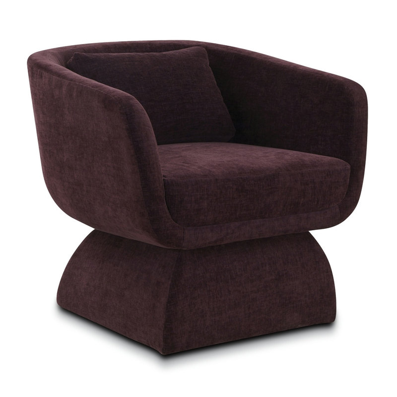 Zeno Chenille Lounge Chair in Mello Plum