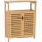 Bamboo Bathroom Floor Cabinet With 2 Doors For Storage - Versatile Freestanding Organizer