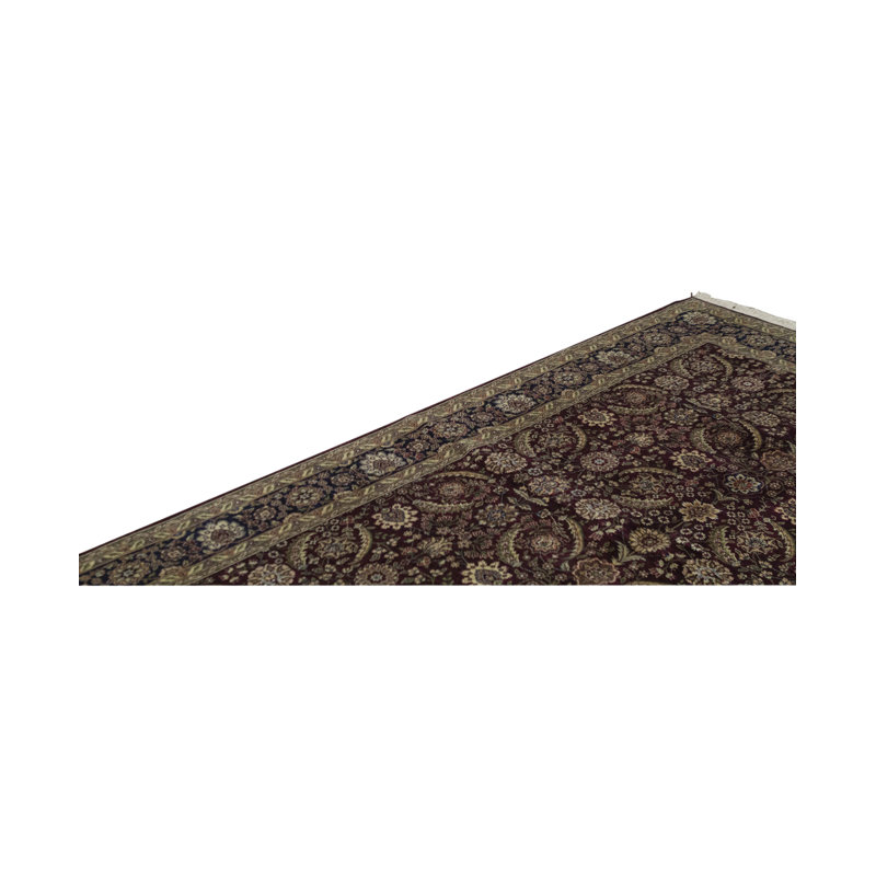 Manchuria Wool Oriental Area Rug in Wine/Black/Beige