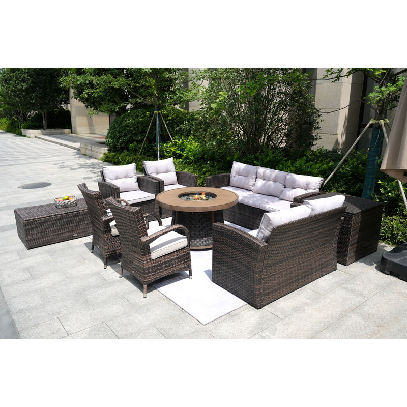 Omied 9 - Person Patio Conversation Set with Cushions
