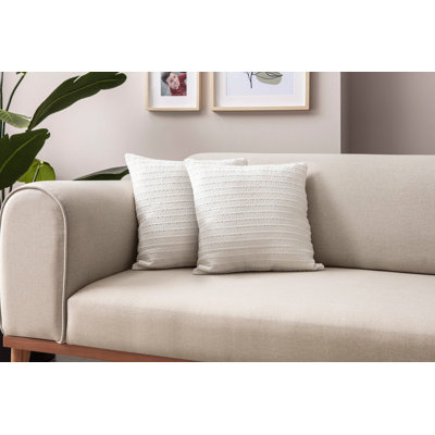 Ensemble de housse de coussin Elegant (2 pièces), blanc, 16,9 po x 16,9 po | Tissu 100% polyester, doux et durable | Lavable à la machine, parfait pour la décoration intérieure et le confort, idéal pour les canapés et les chaises