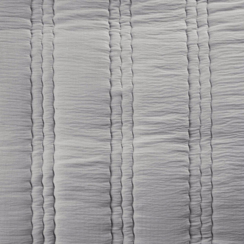 3 PCS Poly Gauze Quilt Set, Gray, King Quilt + 2 Additional Pieces