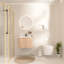 Ensemble de meuble-lavabo mural 24 po, conception incurvée, texture grain de bois, lavabo intégré, tiroir à fermeture en douceur pour l'organisation des articles de toilette avec finition à texture de vague moderne, pré de marbre de culture-552453725