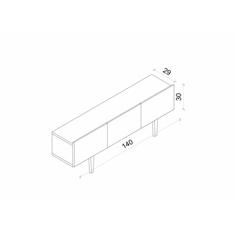 Meuble télé, 11.42" H x 78.74" W x 7.87" D, Green