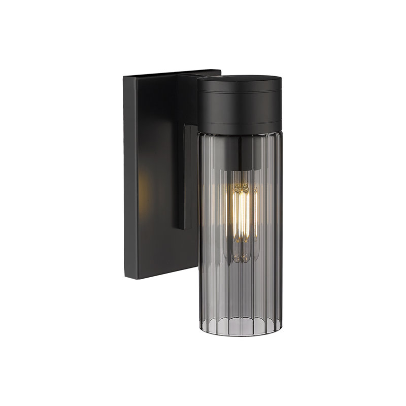 Applique murale 11 po Empire, Plaqué couleur fumée, H 9,5 po x l 5,5 po x P 3,13 po, Noir mat